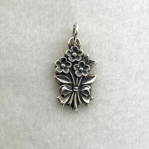 Signed James Avery Sterling Silver 925 Bouquet Of Flowers Charm Floral Flower